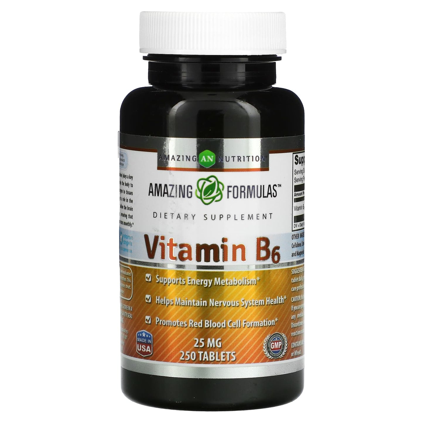 Amazing Nutrition-Vitamin B6-25 mg-250 Tablets