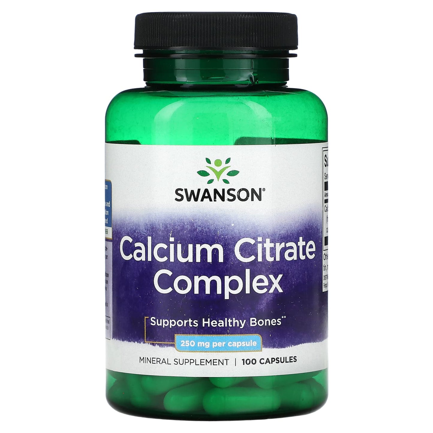 Swanson-Calcium Citrate Complex-250 mg -100 Capsules