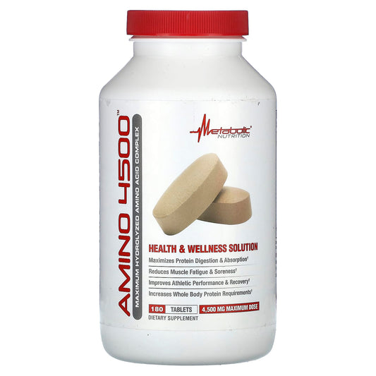 Metabolic Nutrition-Amino 4500-4,500 mg-180 Tablets (1,500 mg per Tablet)