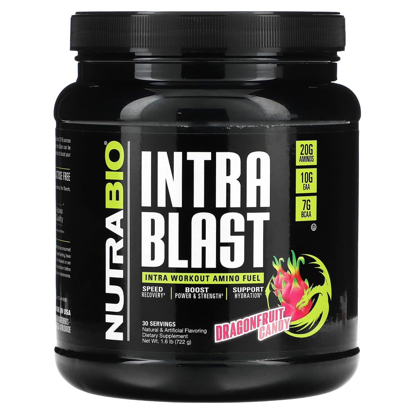 NutraBio-Intra Blast-Intra Workout Amino Fuel-Dragonfruit Candy-1.6 lb (722 g)