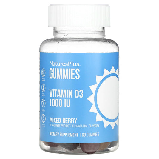 NaturesPlus-Vitamin D3 Gummies-Mixed Berry-1,000 IU-60 Gummies