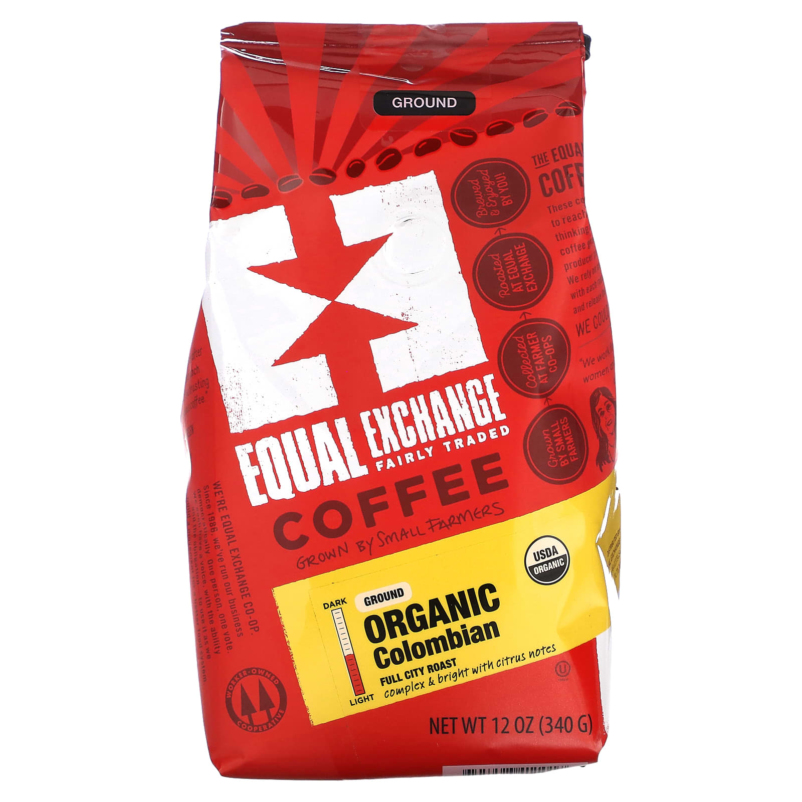 Equal Exchange-Organic Coffee-Colombian-Ground-Full City Roast-12 oz (340 g)