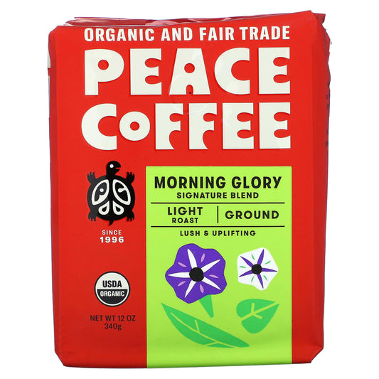 Peace Coffee-Organic Morning Glory-Ground-Light Roast-12 oz (340 g)