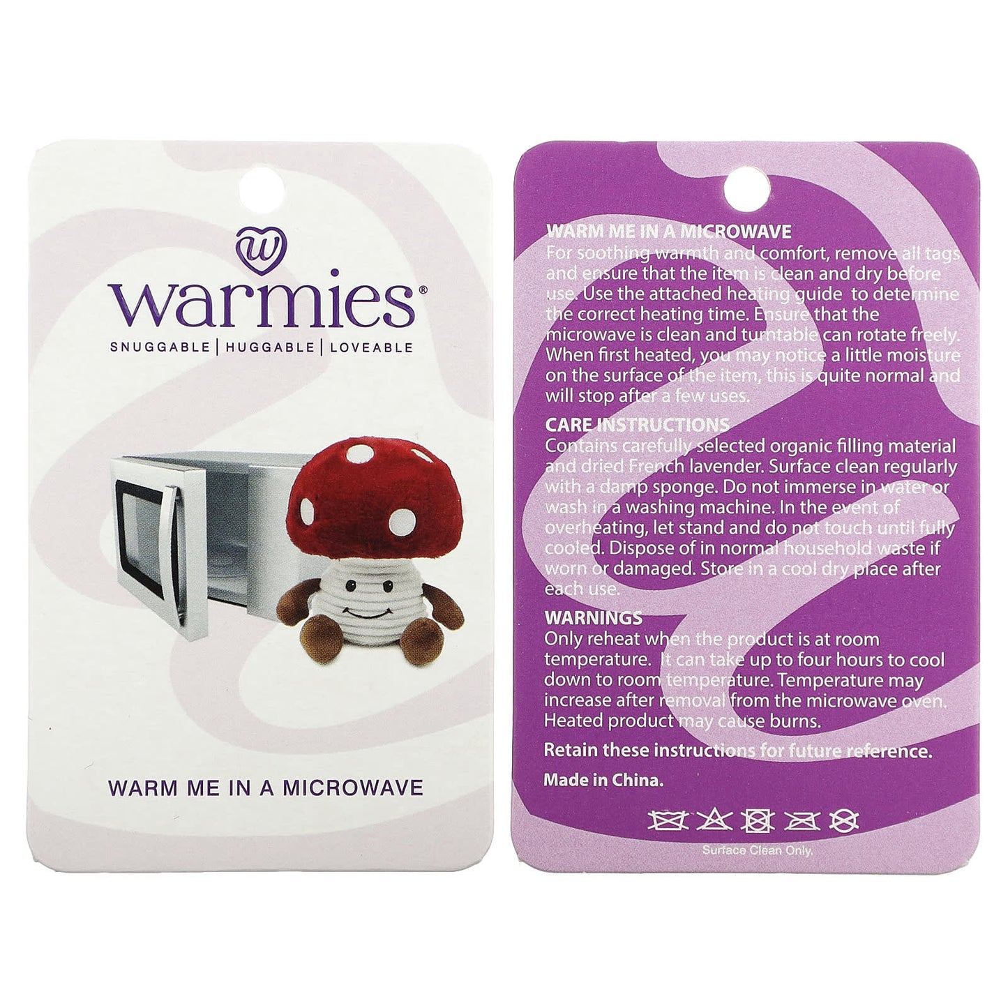 Warmies, Mushroom, Heatable, Weighted Soft Plush, 1 Plush