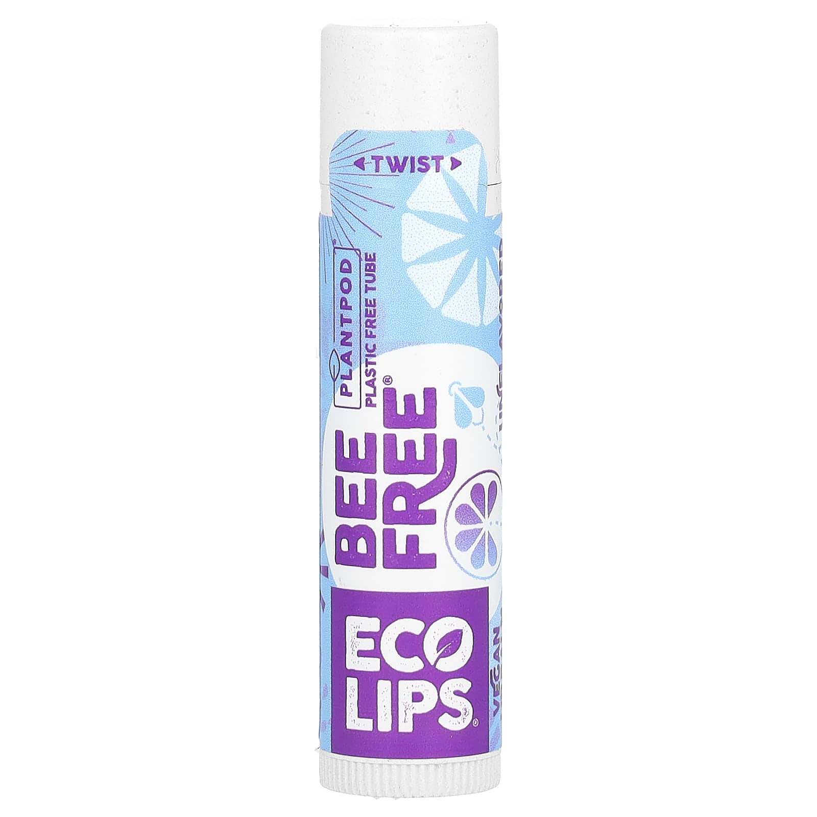 Eco Lips-Bee Free-Vegan Lip Balm-Unflavored-0.15 oz (4.25 g)