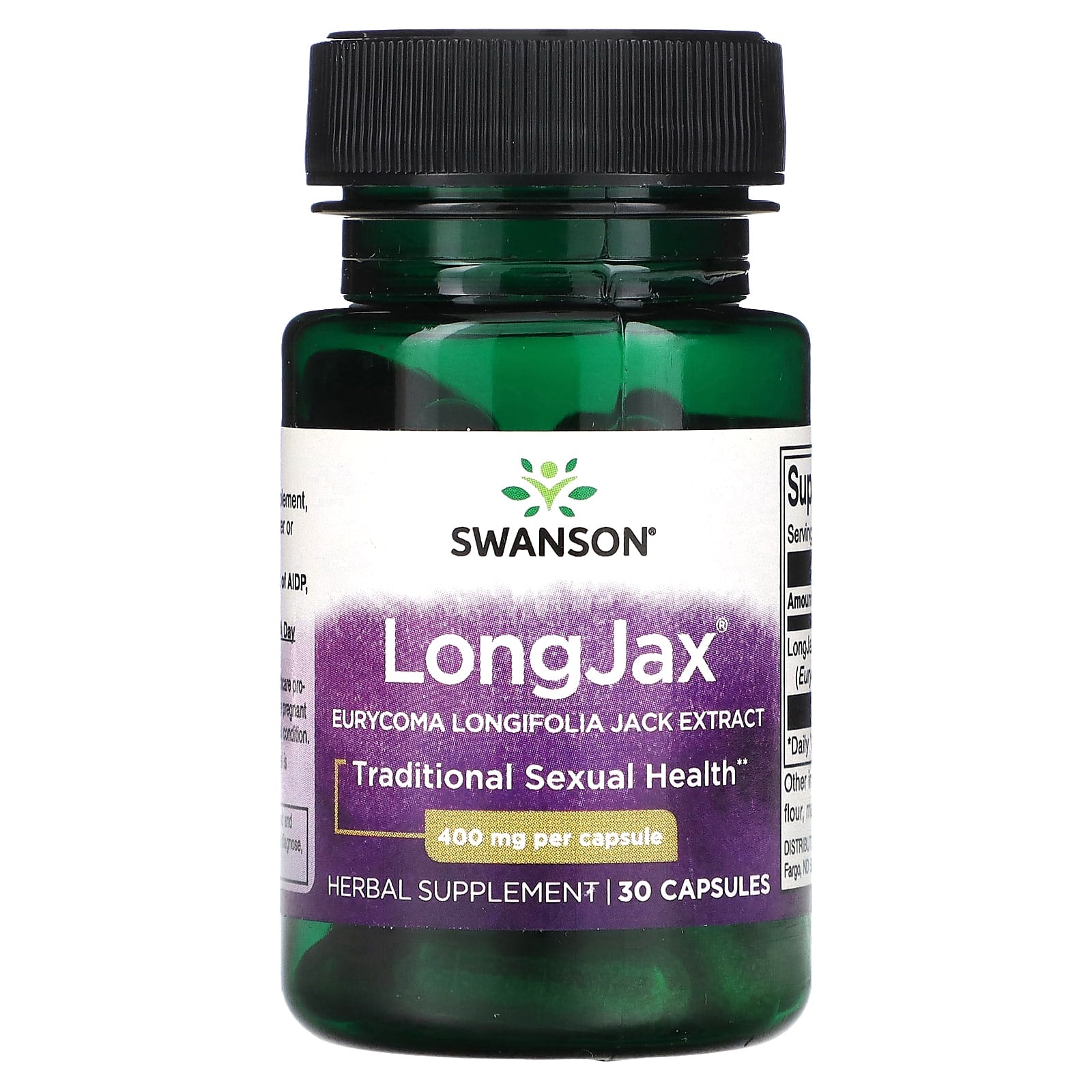 Swanson-LongJax-Eurycoma Longifolia Jack Extract-400 mg-30 Capsules