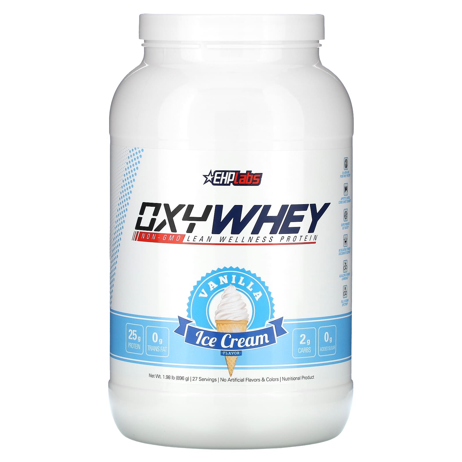 EHPlabs-OxyWhey-Lean Wellness Protein-Vanilla Ice Cream-1.98 lb (896 g)