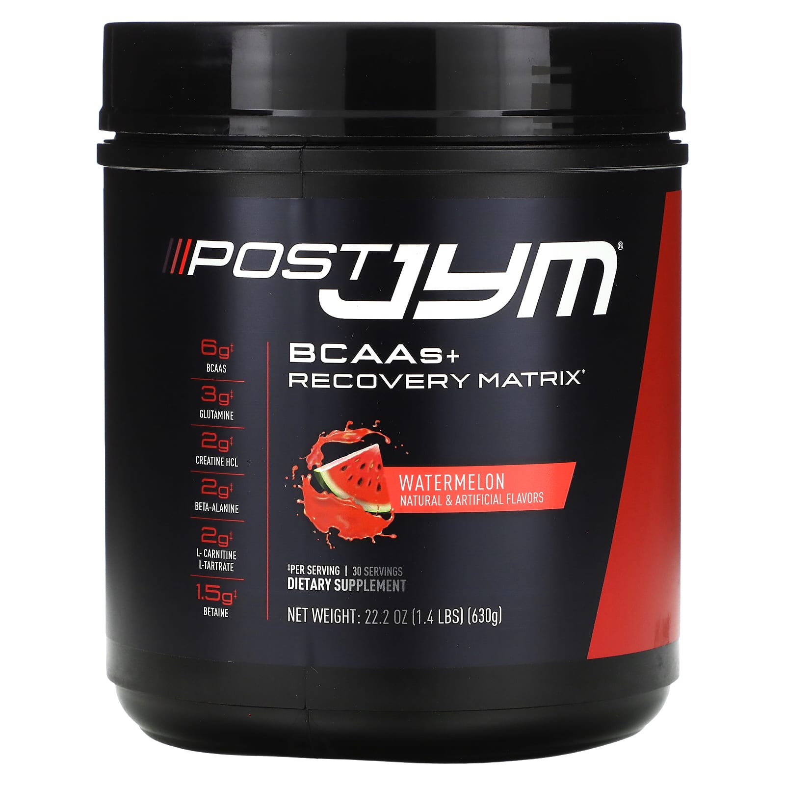 JYM Supplement Science-Post JYM-BCAAs + Recovery Matrix-Watermelon-1.4 lbs (630 g)