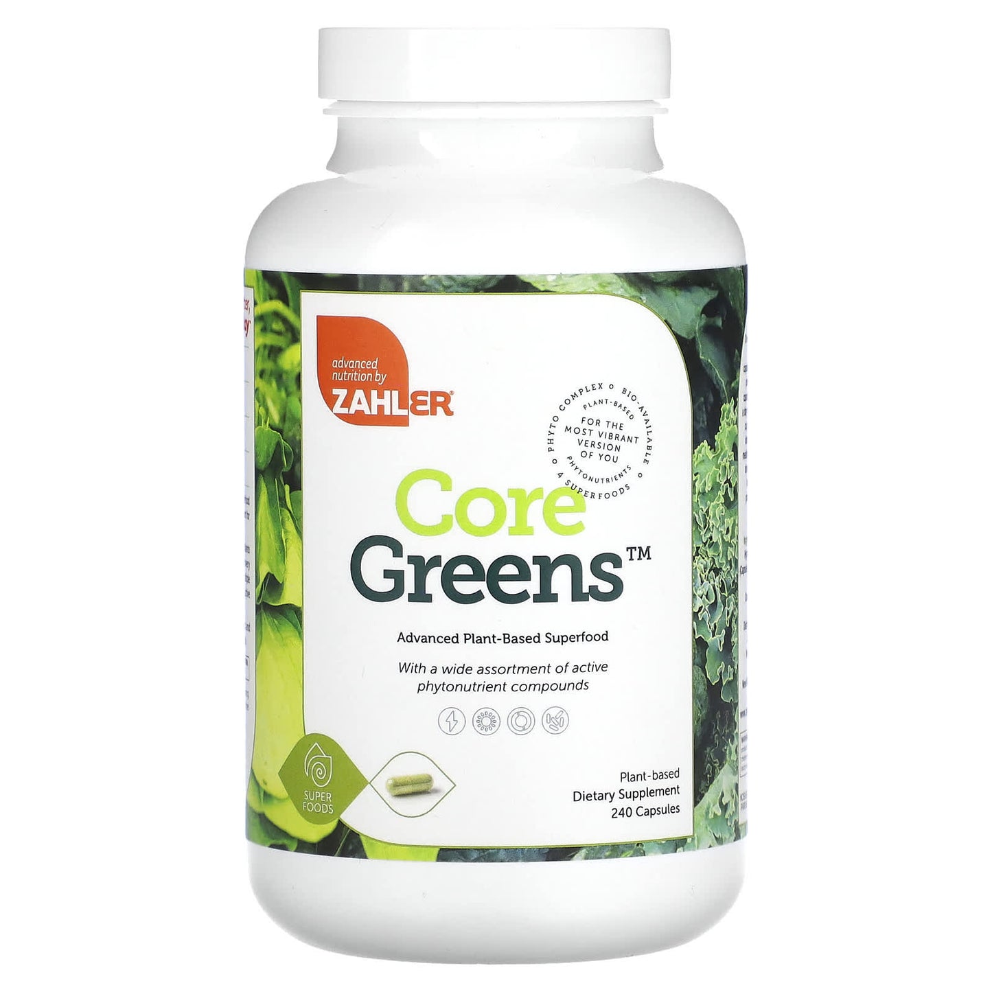 Zahler-Core Greens-Advanced Plant-Based Superfood-240 Capsules