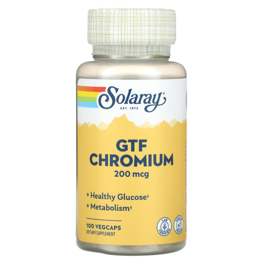 Solaray-GTF Chromium-200 mcg-100 VegCaps