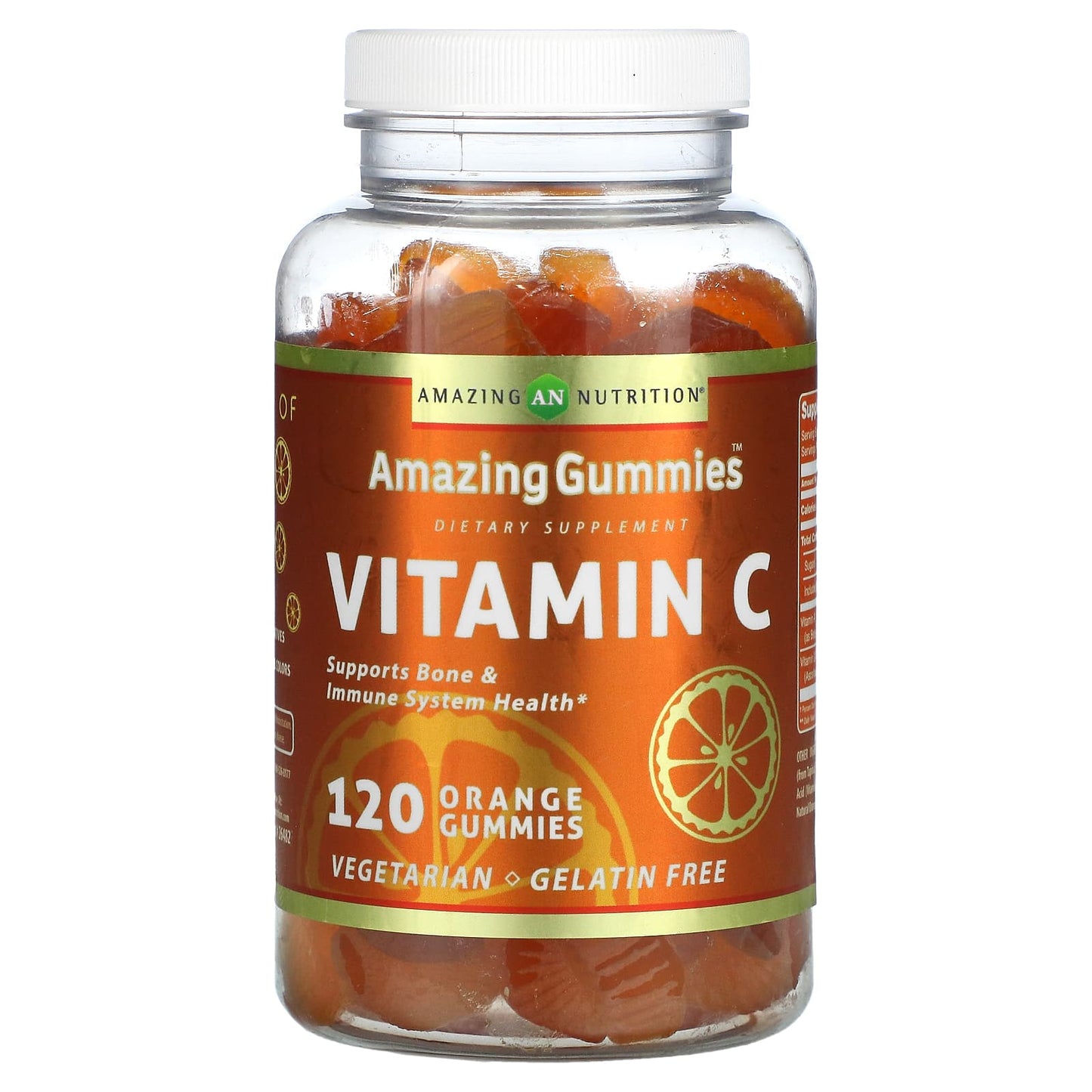 Amazing Nutrition-Amazing Gummies-Vitamin C-Orange-120 Gummies