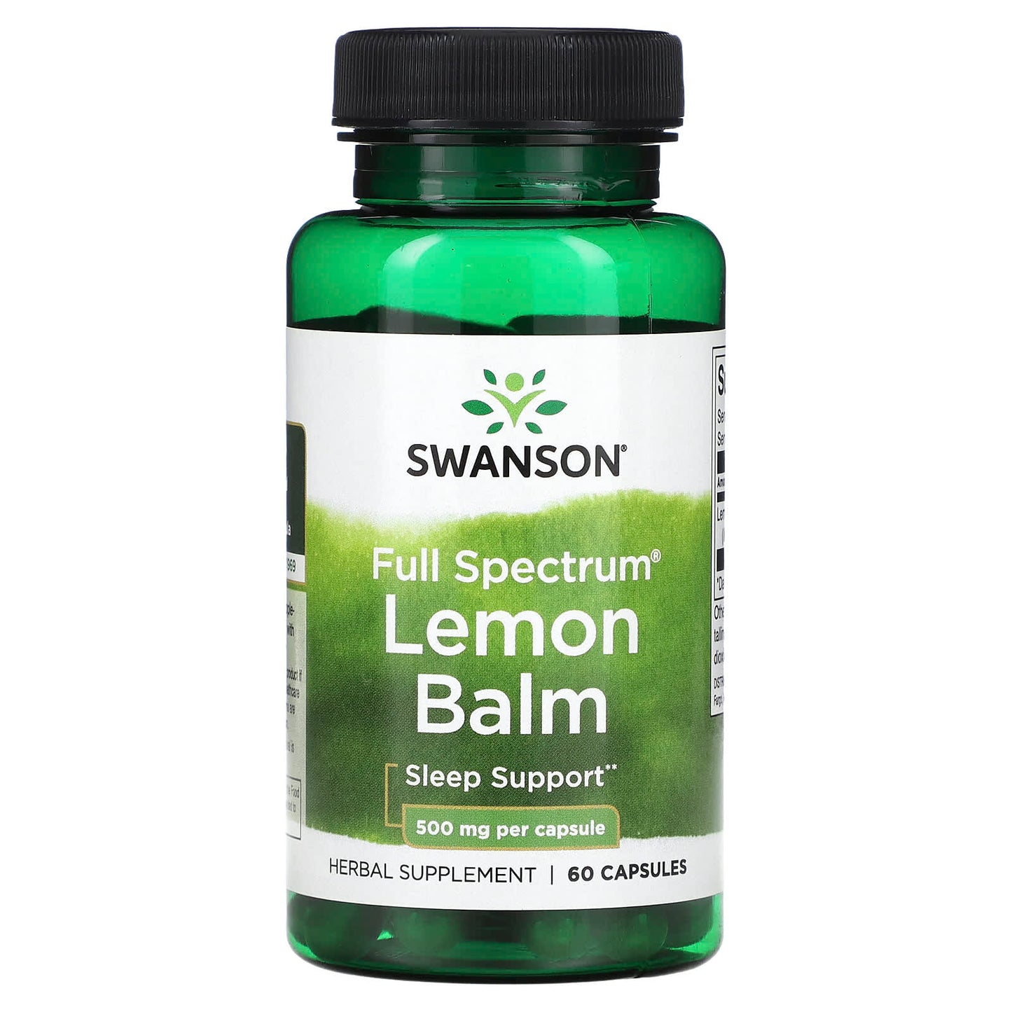 Swanson-Full Spectrum Lemon Balm-500 mg-60 Capsules