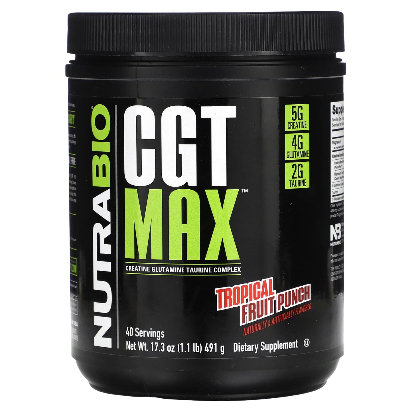 NutraBio-CGT Max-Tropical Fruit Punch-1.1 lb (491 g)