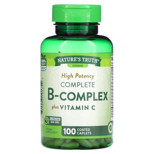 Nature's Truth-High Potency-Complete B-Complex Plus Vitamin C-100 Coated Caplets