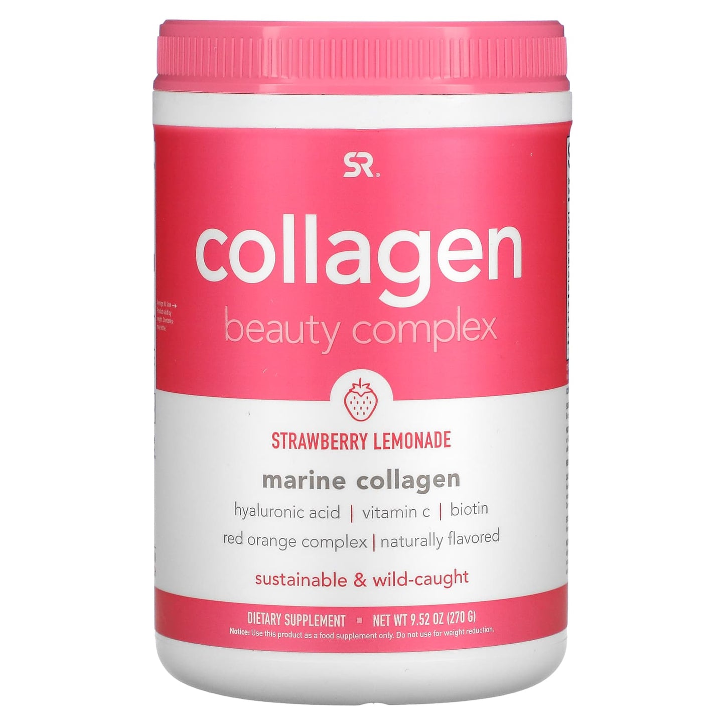 Sports Research-Collagen Beauty Complex-Marine Collagen-Strawberry Lemonade-9.52 oz (270 g)