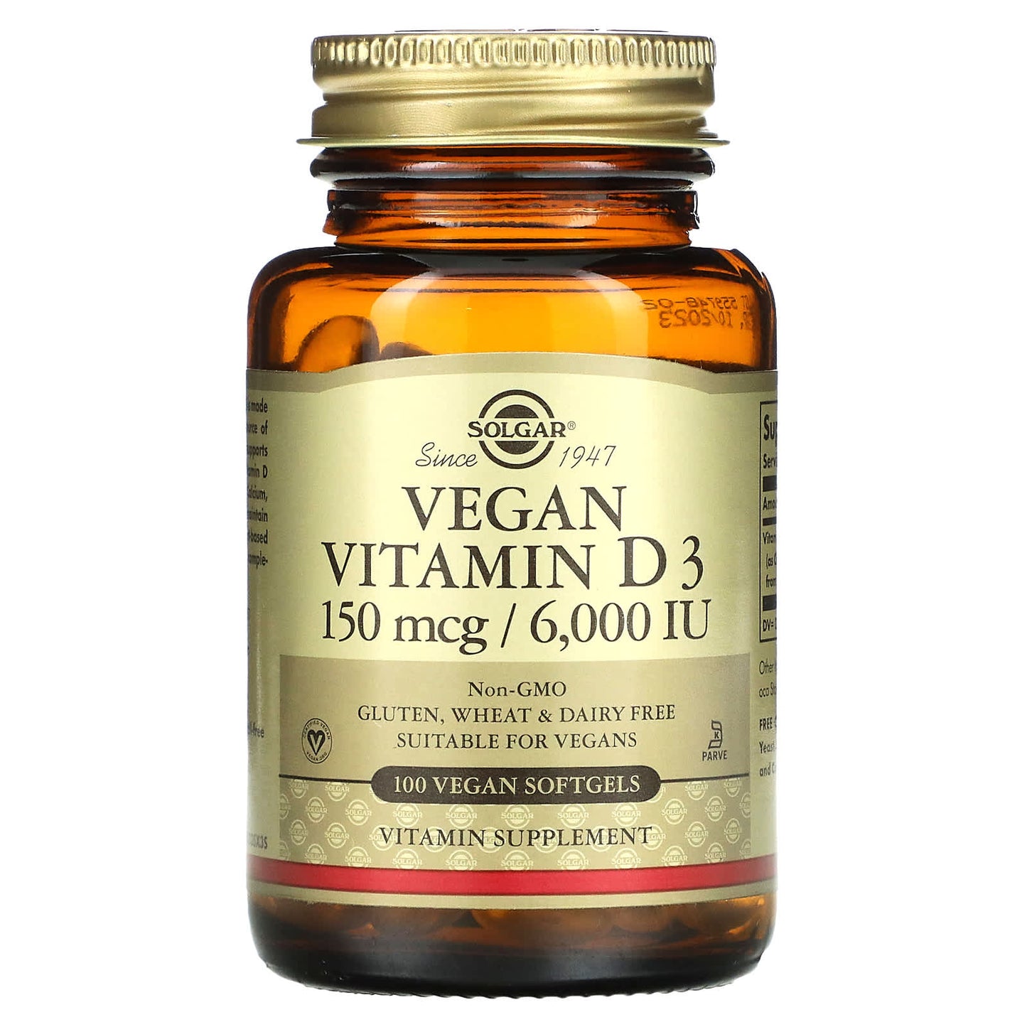 Solgar-Vegan Vitamin D3-150 mcg / 6,000 IU-100 Vegan Softgels