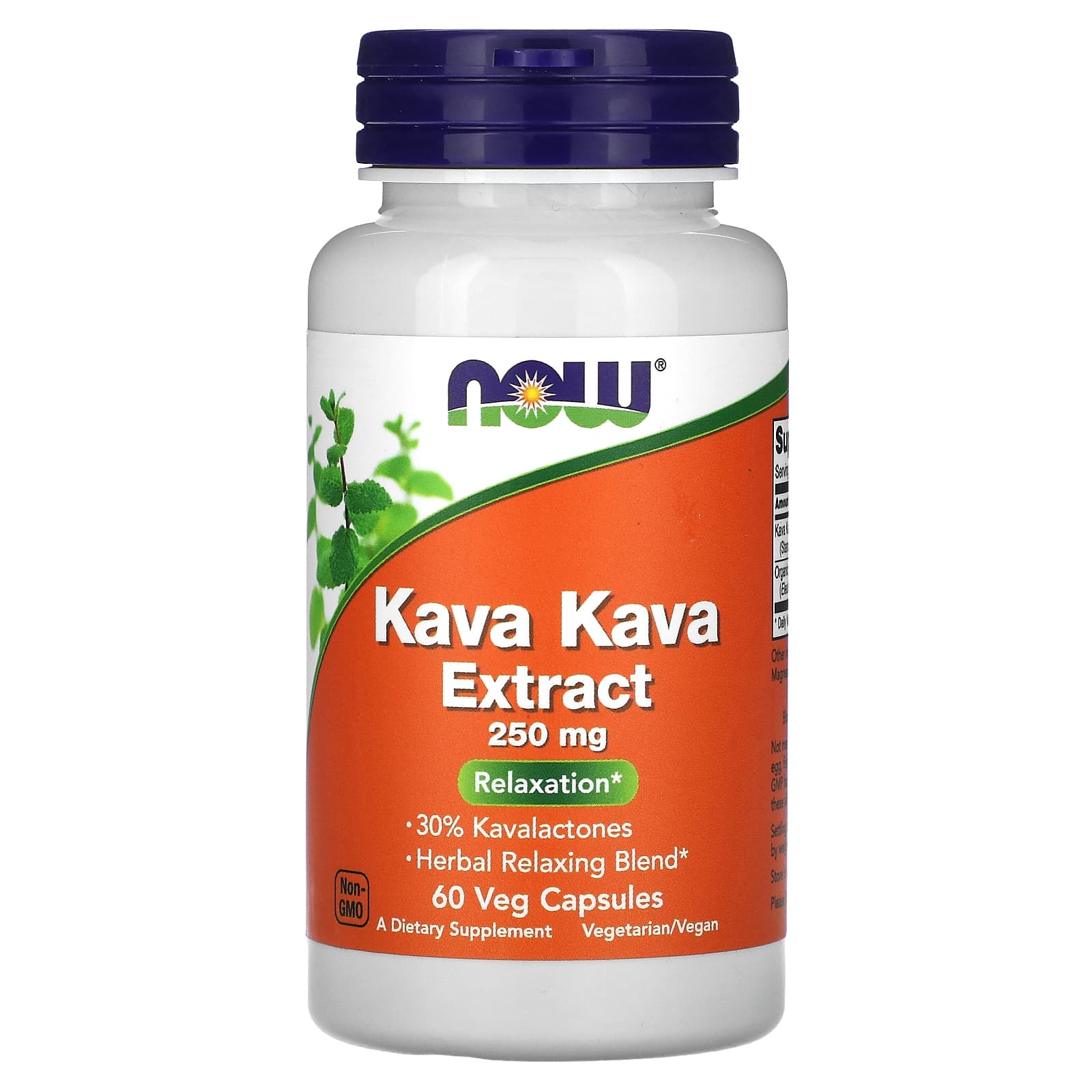 NOW Foods-Kava Kava Extract-250 mg-60 Veg Capsules