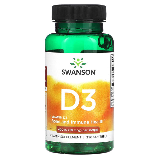 Swanson-Vitamin D3-400 IU (10 mcg)-250 Softgels