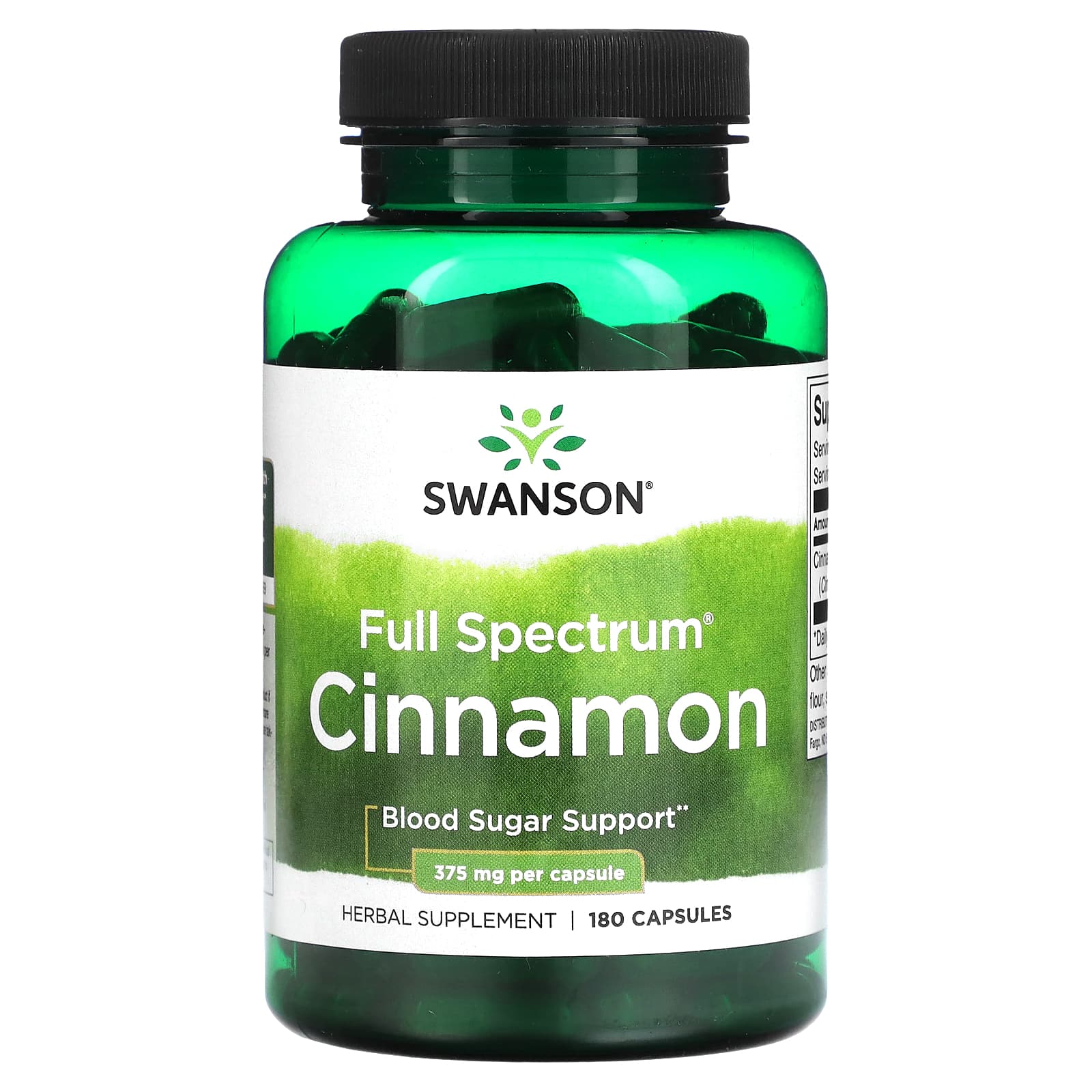 Swanson-Full Spectrum Cinnamon-375 mg-180 Capsules