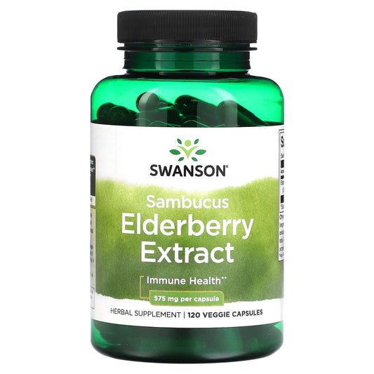 Swanson-Sambucus Elderberry Extract-575 mg-120 Veggie Capsules