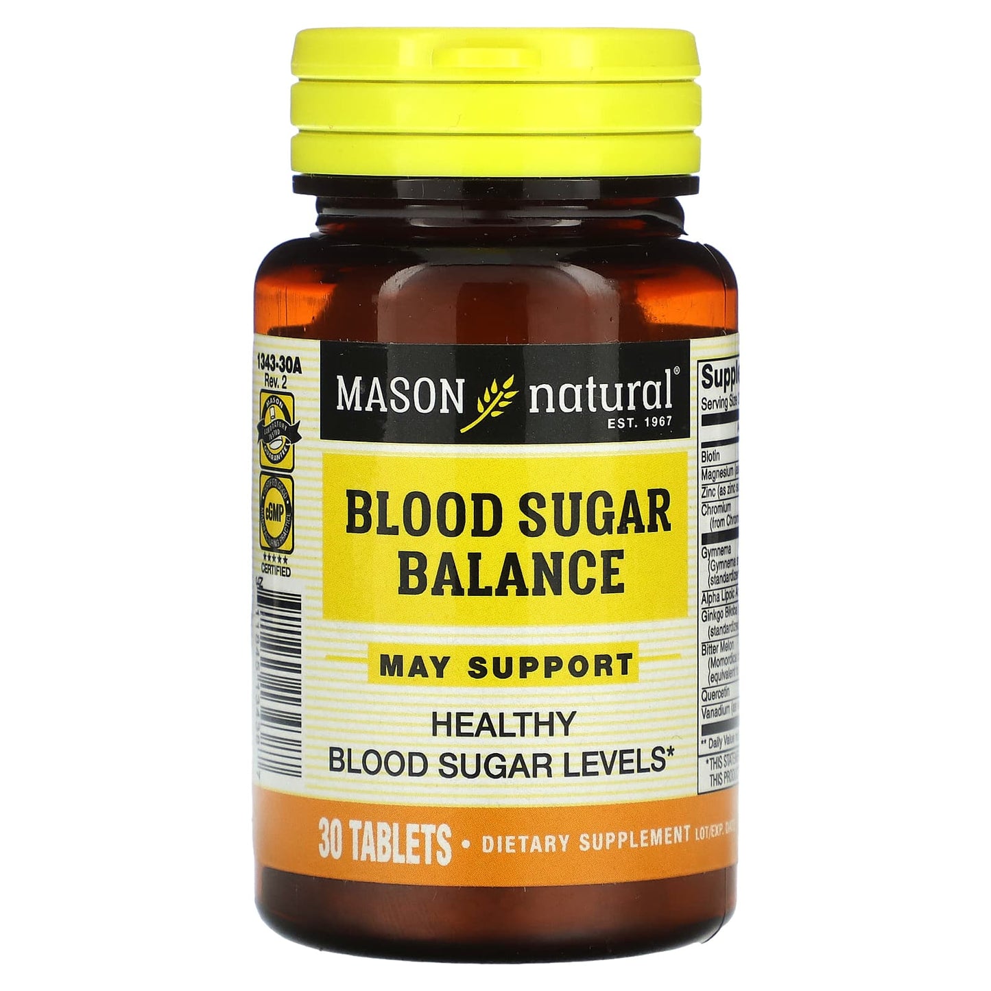 Mason Natural-Blood Sugar Balance-30 Tablets