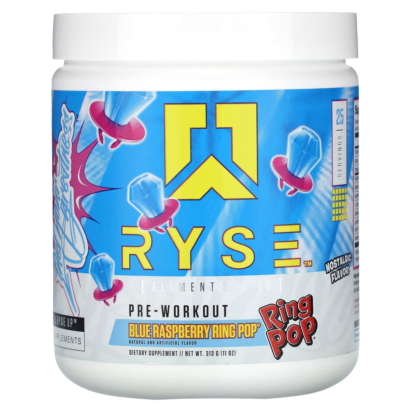 RYSE-Pre-Workout-Blue Raspberry Ring Pop-11 oz (313 g)