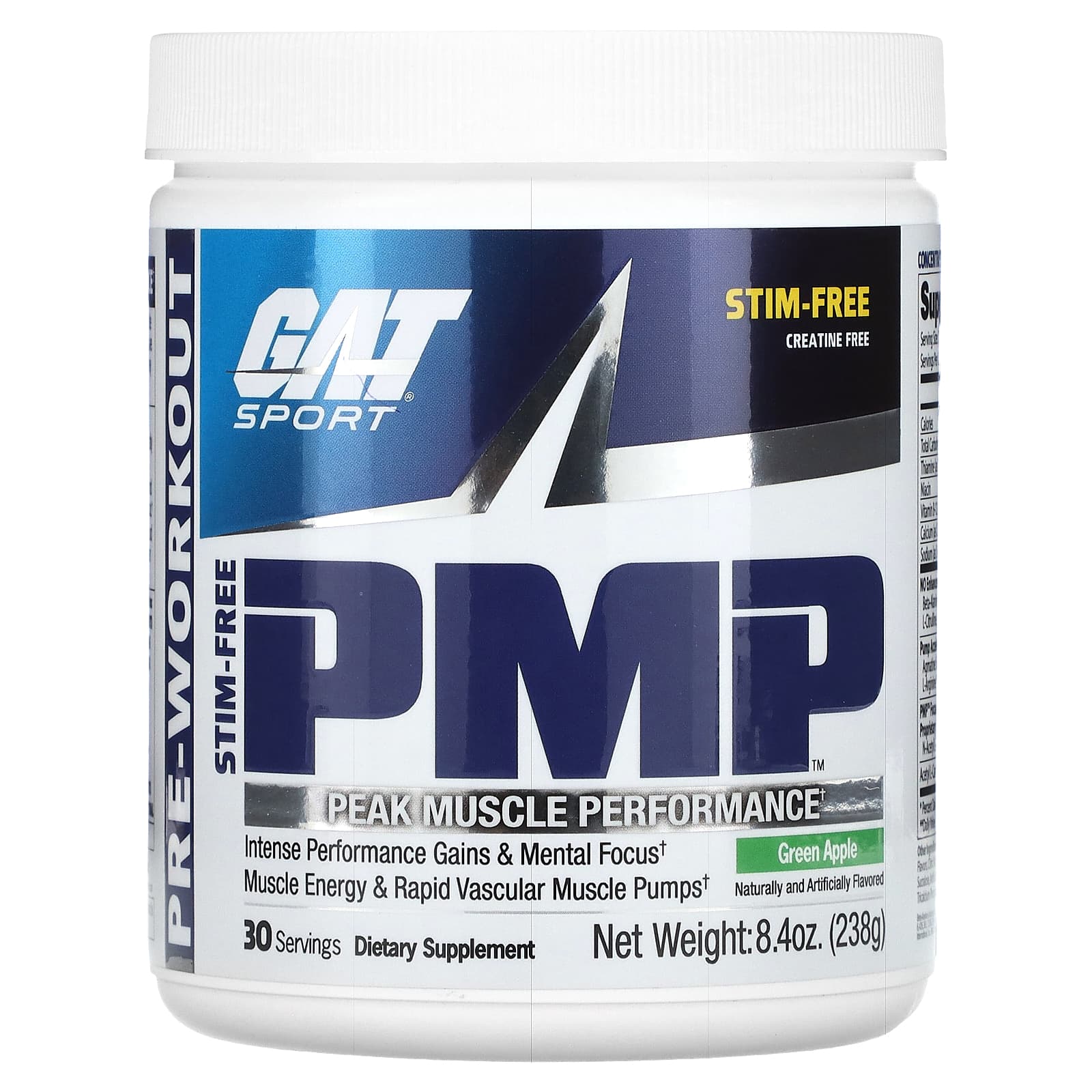 GAT-STM-Free PMP-Peak Muscle Performance-Green Apple-8.4 oz (238 g)