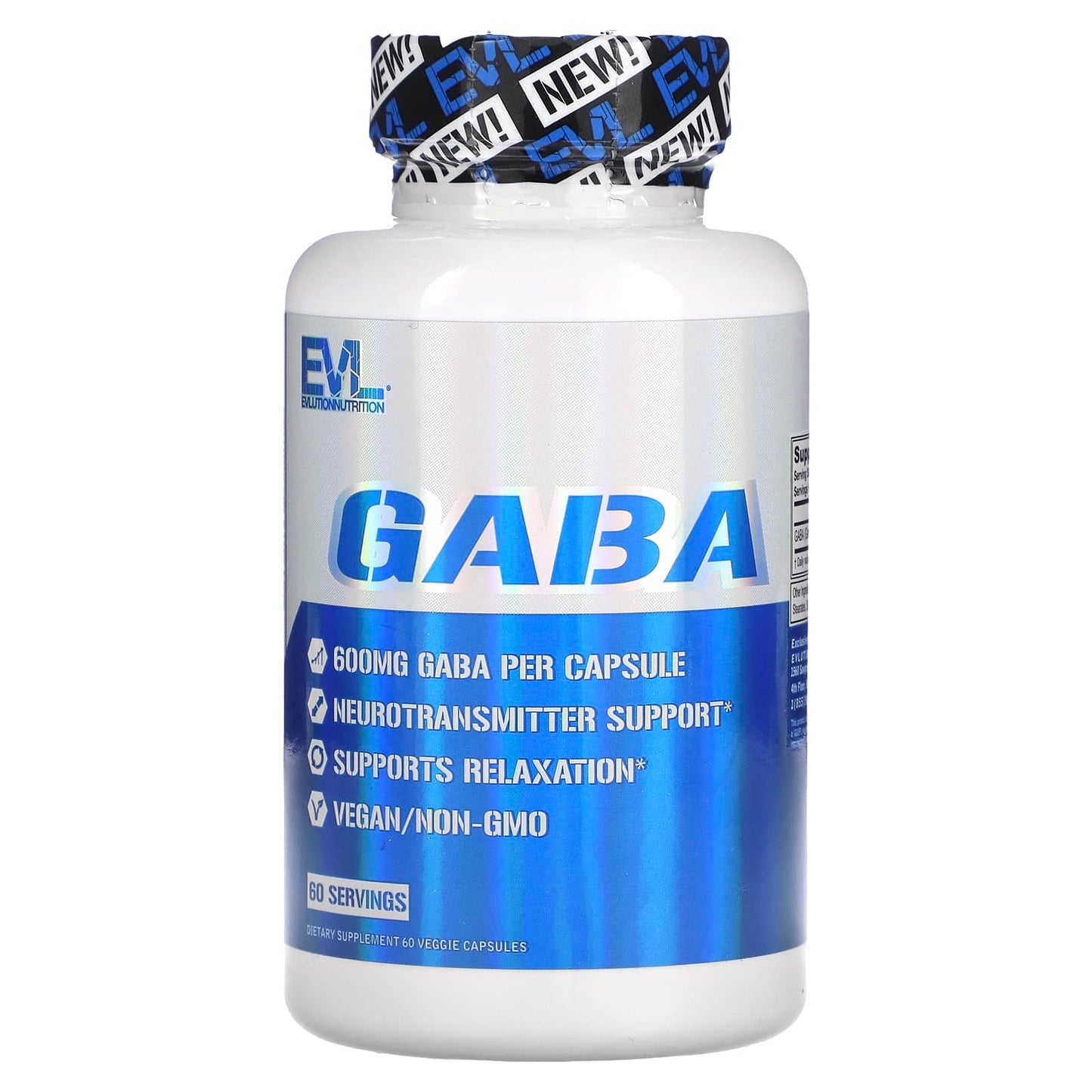 EVLution Nutrition-GABA-600 mg-60 Veggie Capsules