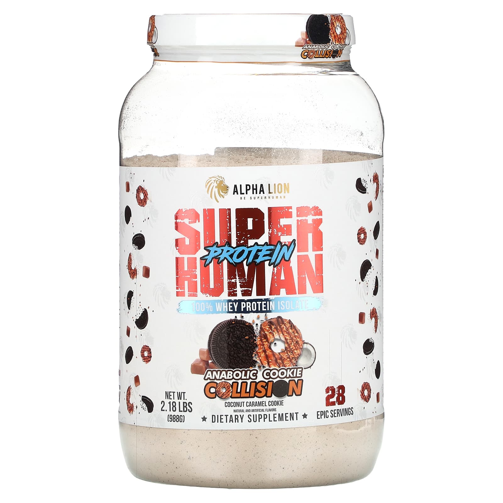 ALPHA LION-SuperHuman Protein-Anabolic Cookie Collision-Coconut Caramel Cookie-2.18 lbs (988 g)