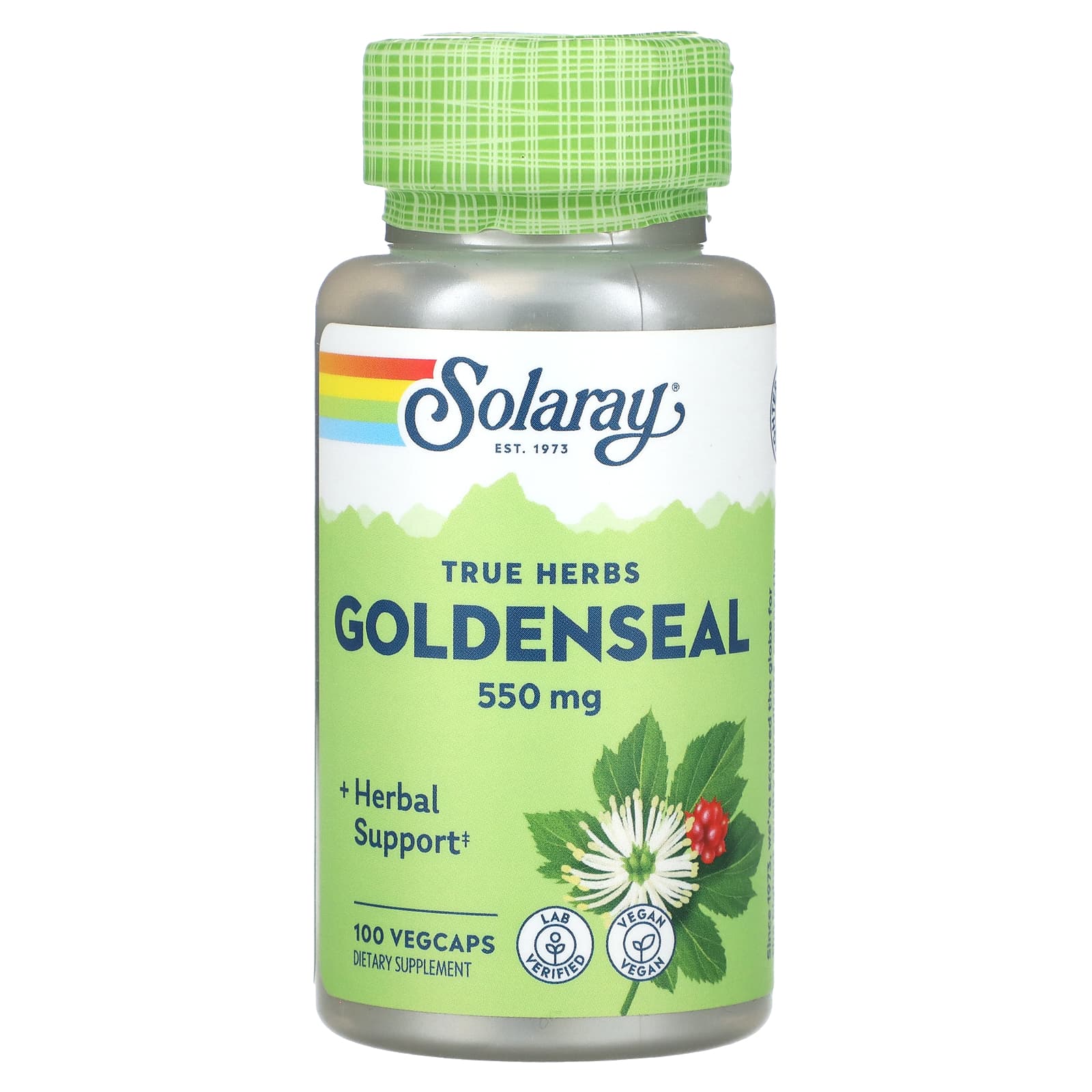 Solaray-True Herbs-Goldenseal-550 mg-100 VegCaps