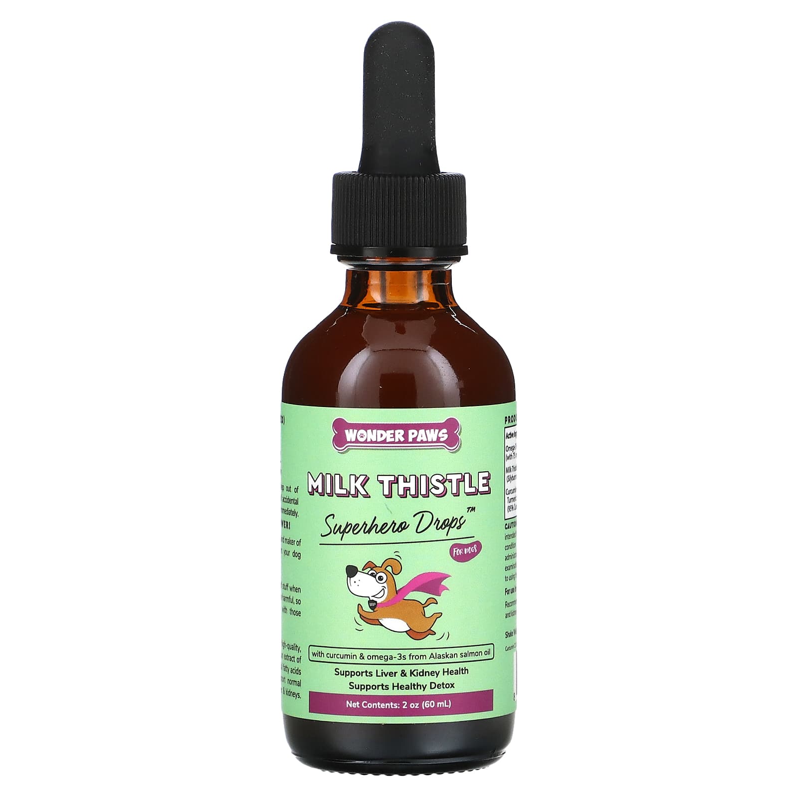 Wonder Paws-Milk Thistle-Superhero Drops-For Dogs-2 oz (60 ml)