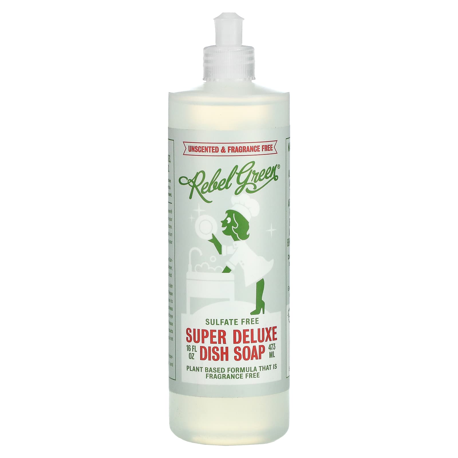 Rebel Green-Super Deluxe Dish Soap-Unscented-16 fl oz (473 ml)