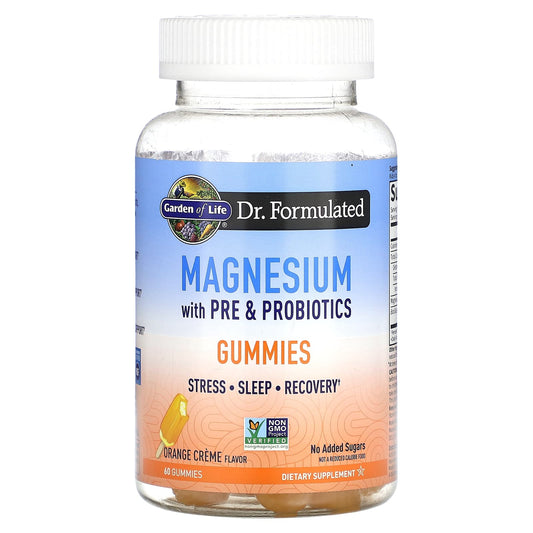 Garden of Life-Magnesium with Pre & Probiotics Gummies-Orange Creme-60 Gummies