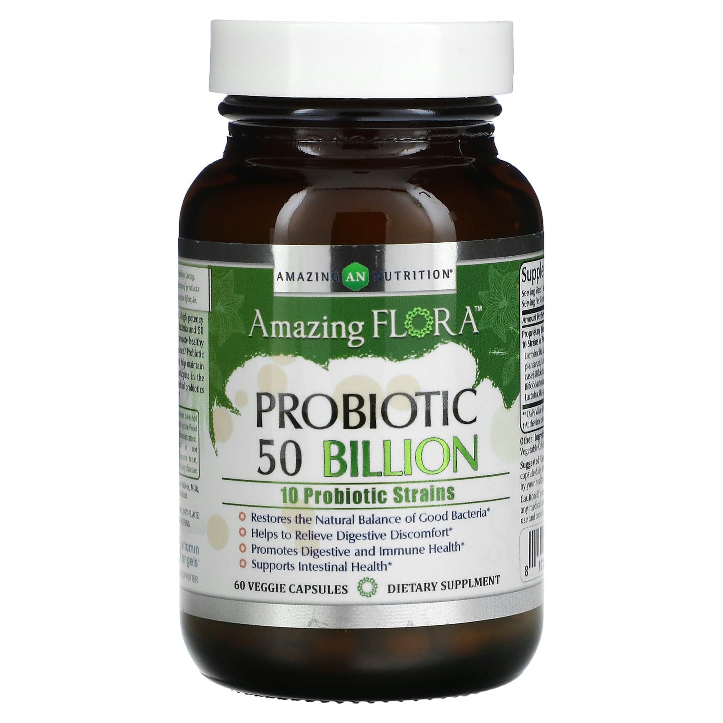 Amazing Nutrition-Amazing Flora-Probiotic-50 Billion-60 Veggie Capsules