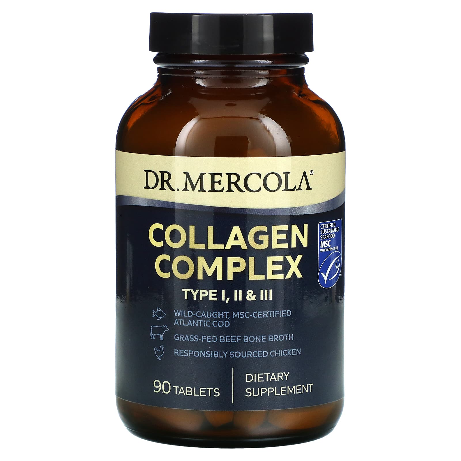 Dr. Mercola-Collagen Complex-Type I-II & III-90 Tablets