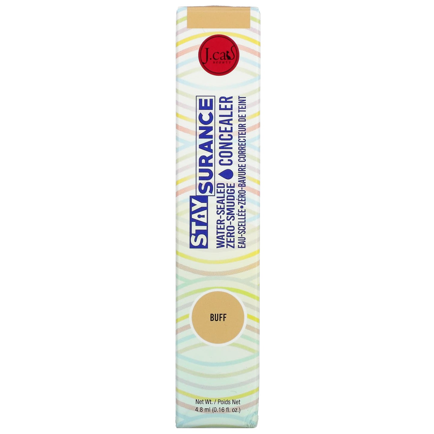 J.Cat Beauty, Staysurance, Water-Sealed Zero-Smudge Concealer, SHC108 Buff, 0.16 fl oz (4.8 ml)