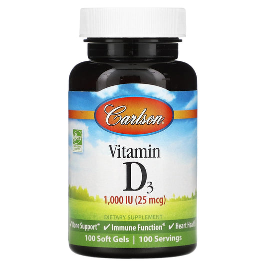 Carlson-Vitamin D3-25 mcg (1,000 IU)-100 Soft Gels