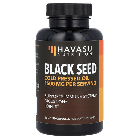 Havasu Nutrition-Black Seed-Cold Pressed Oil-1,500 mg-90 Liquid Capsules (500 mg per Capsule)