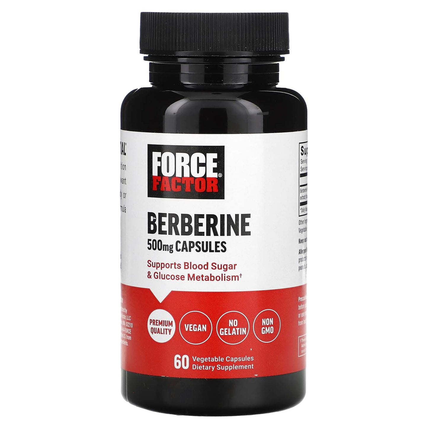 Force Factor-Berberine -500 mg -60 Vegetable Capsules