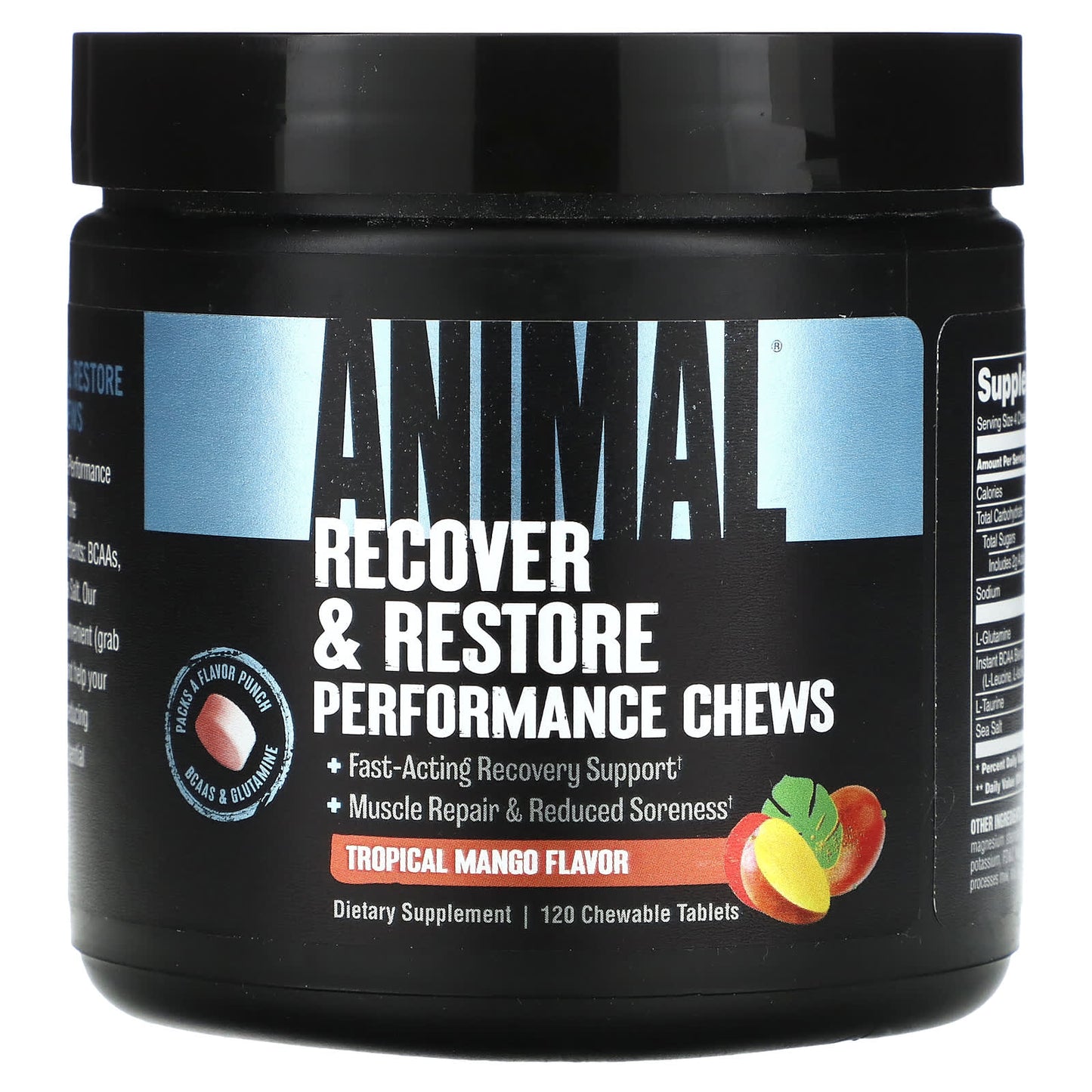 Animal-Recover & Restore Performance Chews-Tropical Mango-120 Chewable Tablets