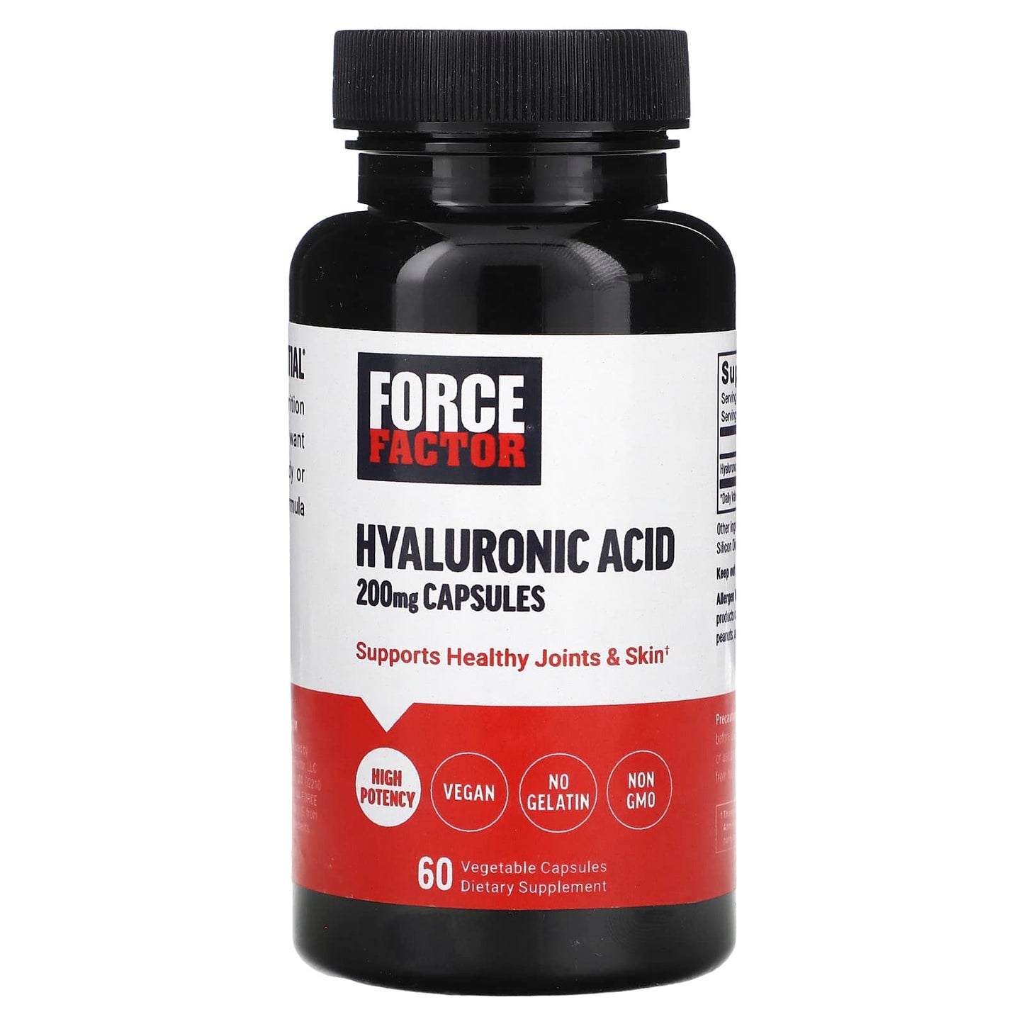 Force Factor-Hyaluronic Acid-200 mg-60 Vegetable Capsules