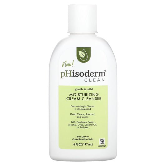 pHisoderm-Clean-Moisturizing Cream Cleanser-For Dry or Combination Skin-6 fl oz (177 ml)