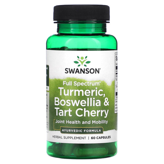 Swanson-Full Spectrum-Turmeric-Boswellia & Tart Cherry-60 Capsules