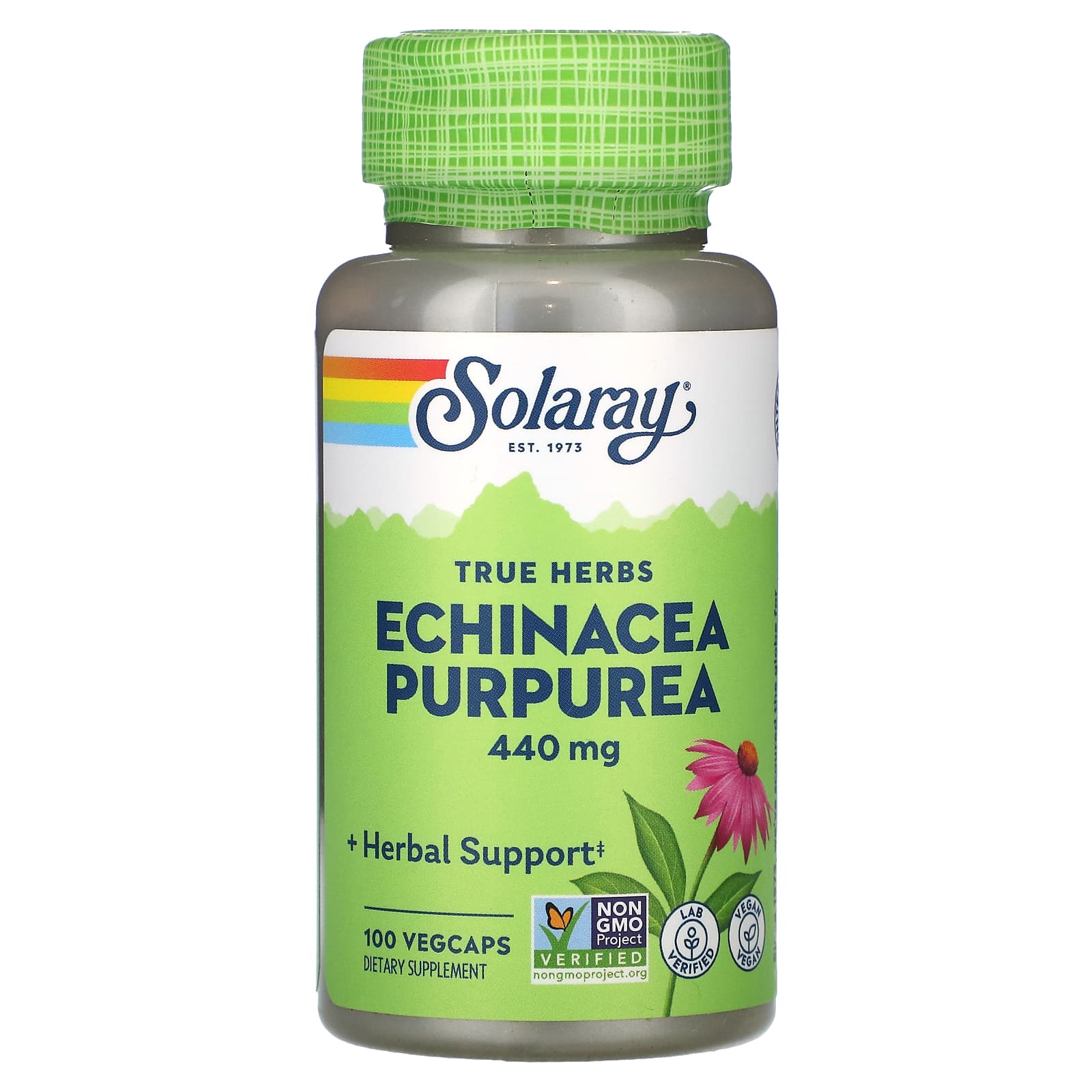 Solaray-True Herbs-Echinacea Purpurea-440 mg-100 VegCaps