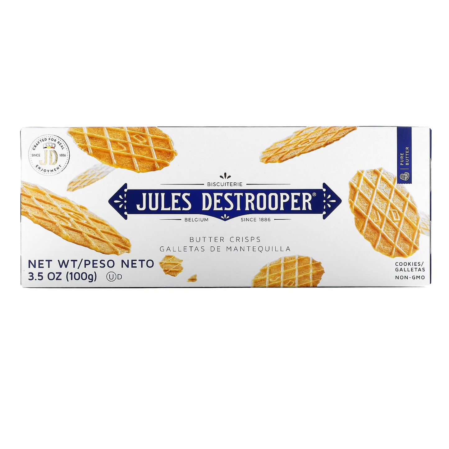 Jules Destrooper-Butter Crisps Cookies-3.5 oz (100 g)