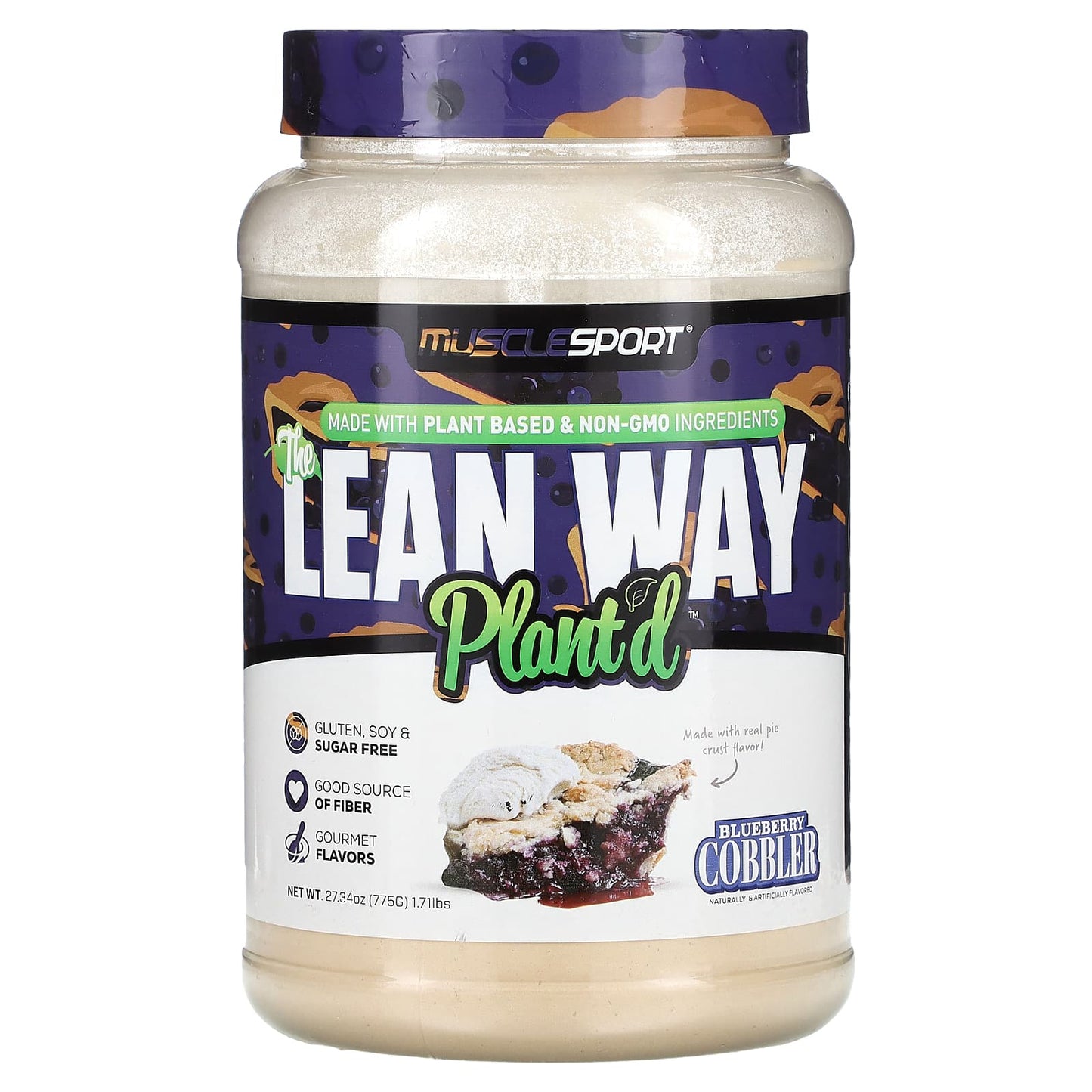 MuscleSport-The Lean Whey-Plant'd-Blueberry Cobbler-1.7 lbs (775 g)