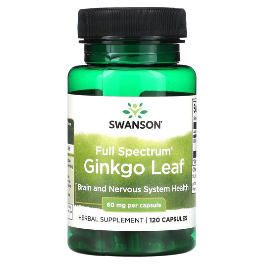 Swanson-Full Spectrum Ginkgo Leaf-60 mg-120 Capsules