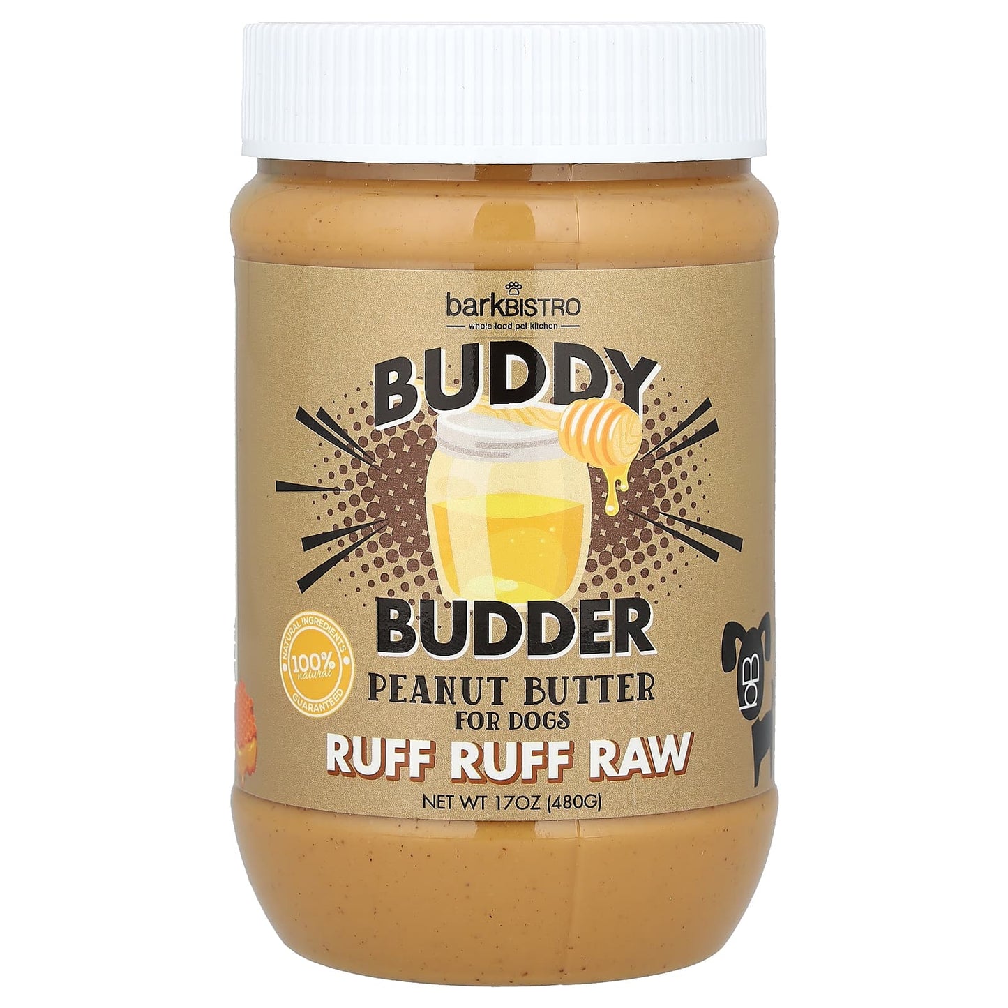 Bark Bistro-Buddy Budder-Peanut Butter-For Dogs-Ruff Ruff Raw-17 oz (480 g)