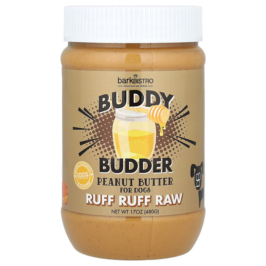 Bark Bistro-Buddy Budder-Peanut Butter-For Dogs-Ruff Ruff Raw-17 oz (480 g)