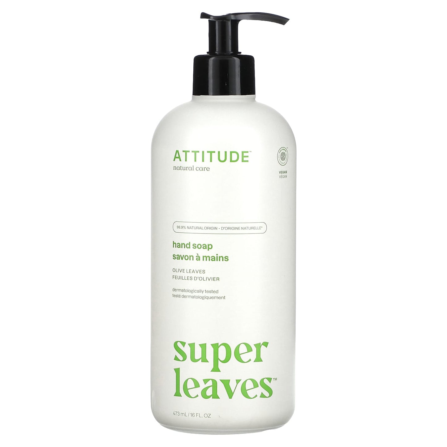 ATTITUDE-Super Leaves-Hand Soap-Olive Leaves-16 fl oz (473 ml)